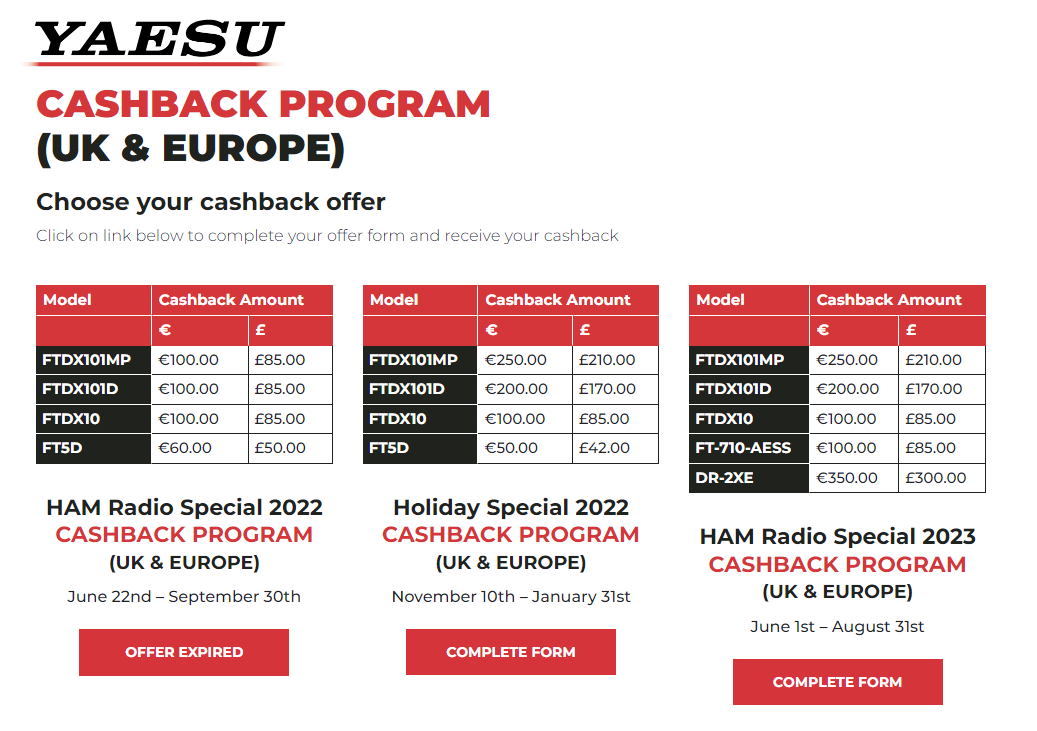 New CashBack Program from YAESU | Integra-a